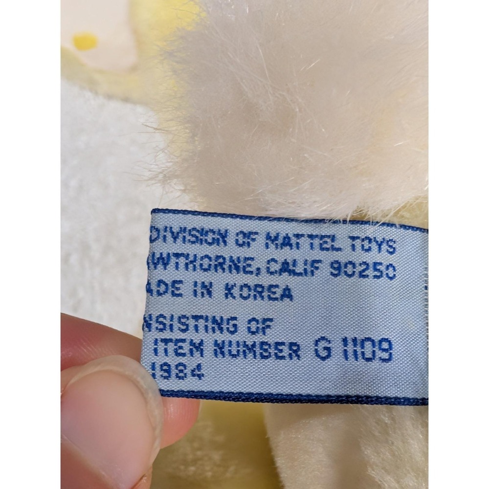 Vintage 1984 Mattel Emotions Yellow Bunny Rabbit Rubber Face Jelly Beans Plush - Picture 12 of 14